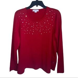 NWT- Liz Claiborne Embellished Sweater. size XL